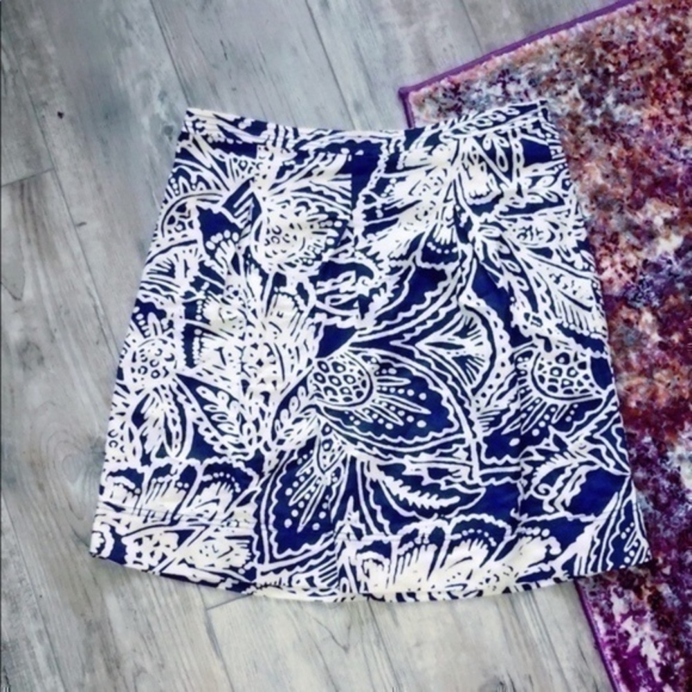 NWT | Loft | Blue and Cream Canvas Skirt